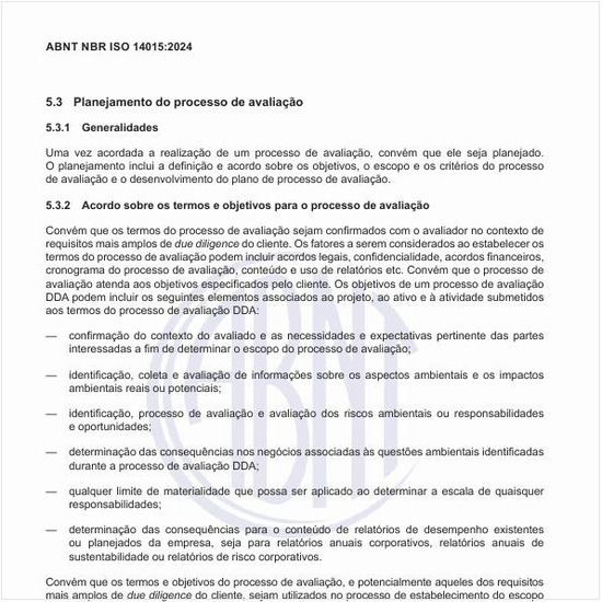 Como deve ser feito o planejamento do processo de avaliação?