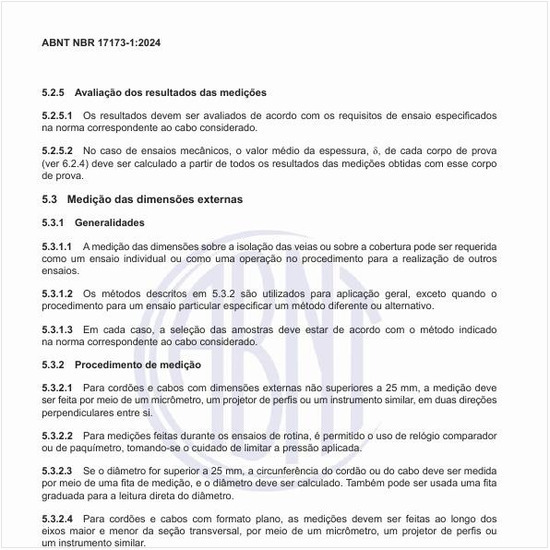 Como deve ser realizada a medição das dimensões externas?