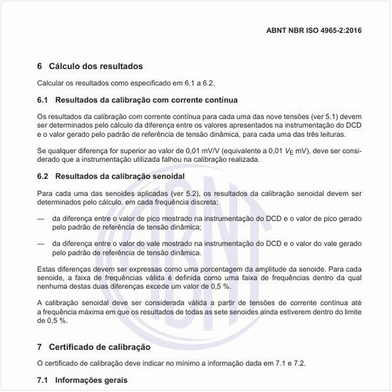 Quais são os resultados da calibração senoidal?