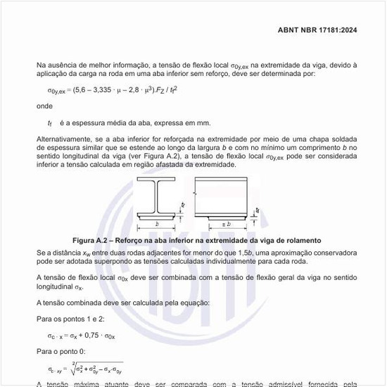 Qual é o efeito local devido às cargas nas rodas na aba inferior das vigas de rolamento tipo caixão?