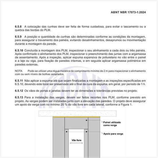 Como deve ser a execução de vergas sobre porta e janela?