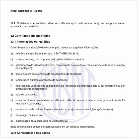 Quais são as informações obrigatórias do certificado de calibração?