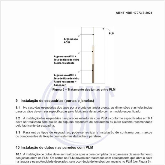 Como deve ser realizada a instalação de dutos nas paredes com PLM?