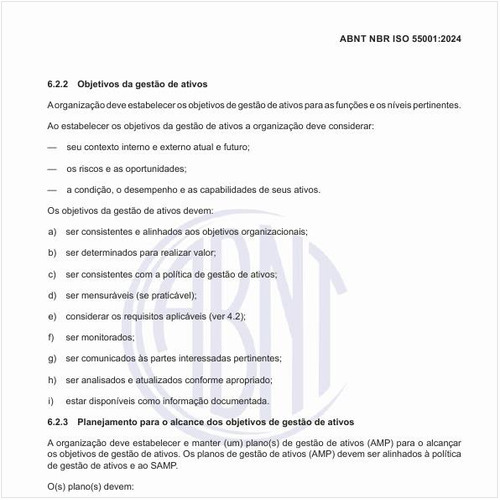 Como estabelecer o planejamento para o alcance dos objetivos de gestão de ativos?