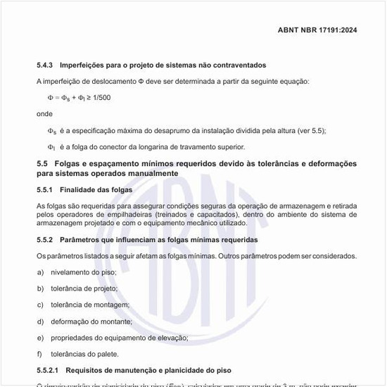 Quais são os desvios-padrão de planicidade do piso?