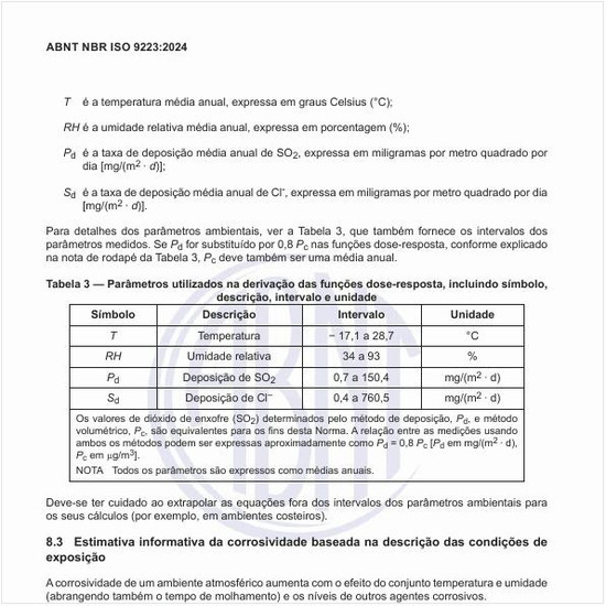 Quais são os parâmetros utilizados na derivação das funções dose-resposta, incluindo símbolo, descrição, intervalo e unidade?