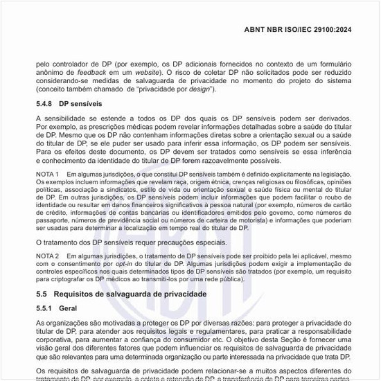 Quais são os requisitos de salvaguarda de privacidade?