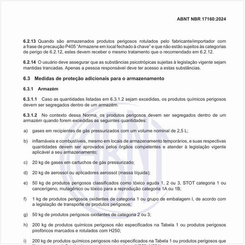 Quais são as medidas de proteção adicionais para o armazenamento?