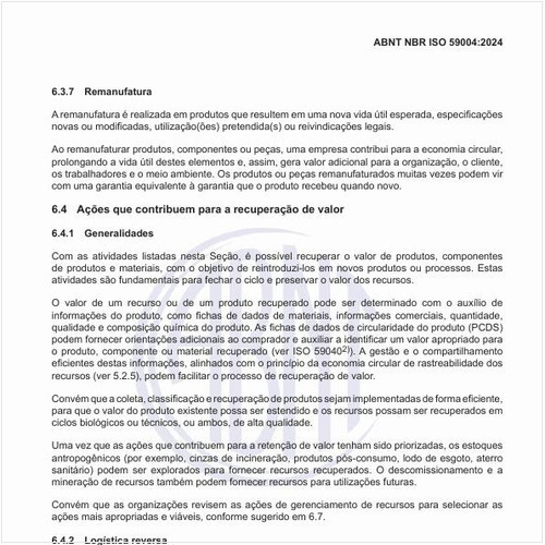 Quais as ações que contribuem para a recuperação de valor?