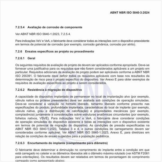 Como avaliar a resistência à migração do dispositivo?