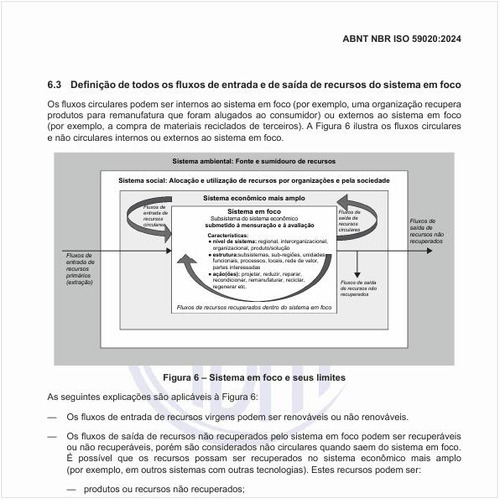 Como realizar a definição de todos os fluxos de entrada e de saída de recursos do sistema em foco?