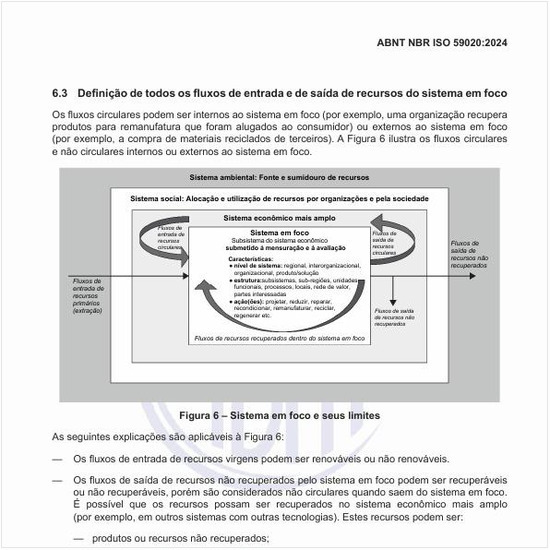 Como realizar a definição de todos os fluxos de entrada e de saída de recursos do sistema em foco?