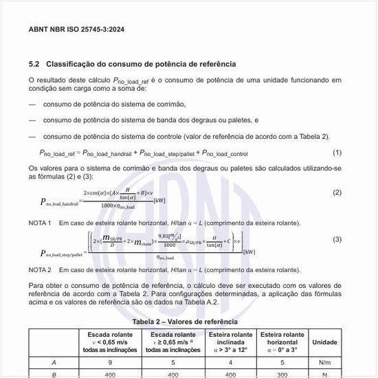 Qual é a classificação do consumo de potência de referência?
