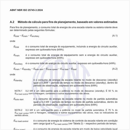 Quais são os métodos de cálculo para fins de planejamento, baseado em valores estimados?