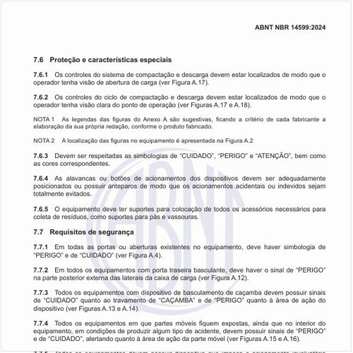 Como devem ser a proteção e as características especiais dos coletores?