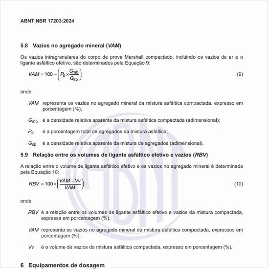 Como se determinam os vazios no agregado mineral (VAM)?