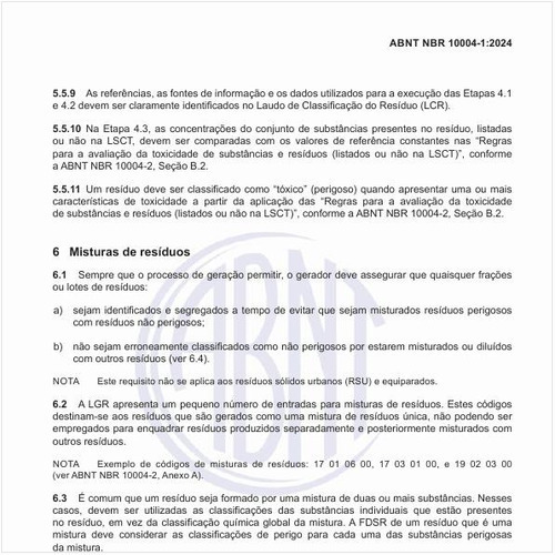 No que deve ser baseado o laudo de classificação do resíduo?