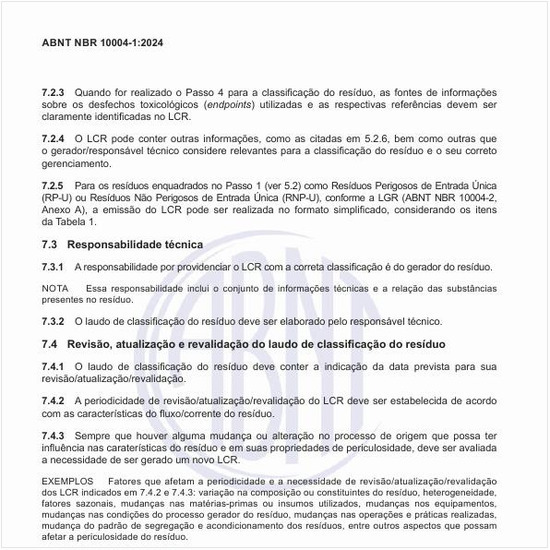 Por que o laudo de classificação do resíduo deve conter a indicação da data prevista para sua revisão/atualização/revalidação?