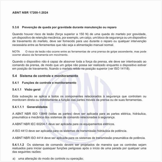 Como deve ser o sistema de controle e monitoramento?