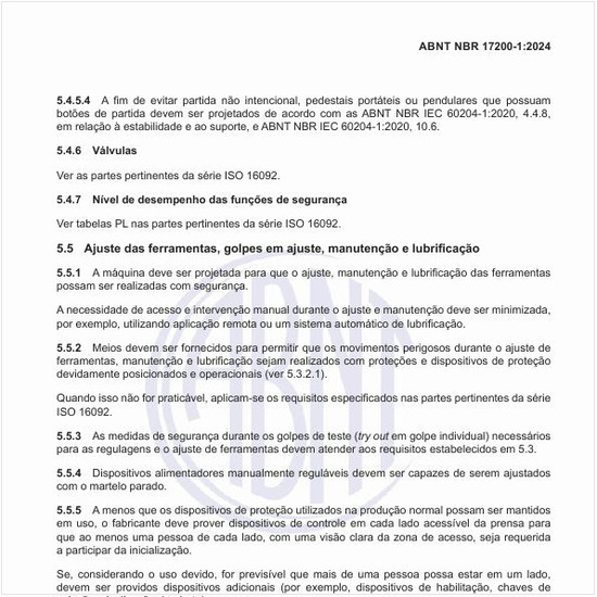 Como deve ser o ajuste das ferramentas, golpes em ajuste, manutenção e lubrificação?