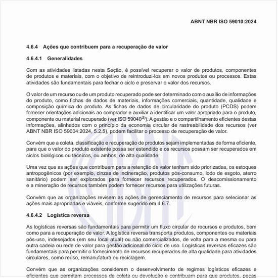 Quais são as ações que contribuem para a recuperação de valor?