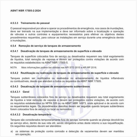 Como proceder na remoção de serviço de tanques de armazenamento?