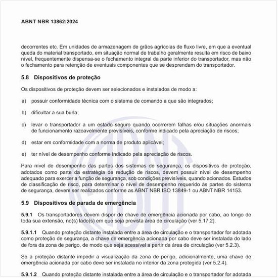 Por que os transportadores devem possuir os dispositivos de parada de emergência?