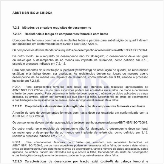 Como realizar o ensaio de resistência à fadiga de componentes femorais com haste?