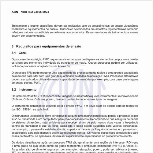 Quais são os requisitos para os equipamentos de ensaio?