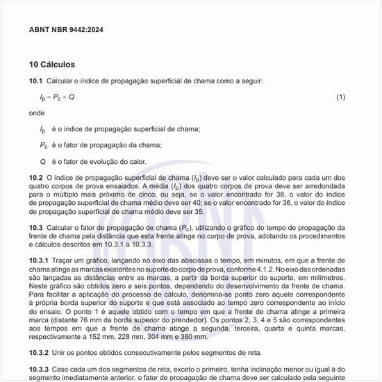 Como calcular o índice de propagação superficial de chama?