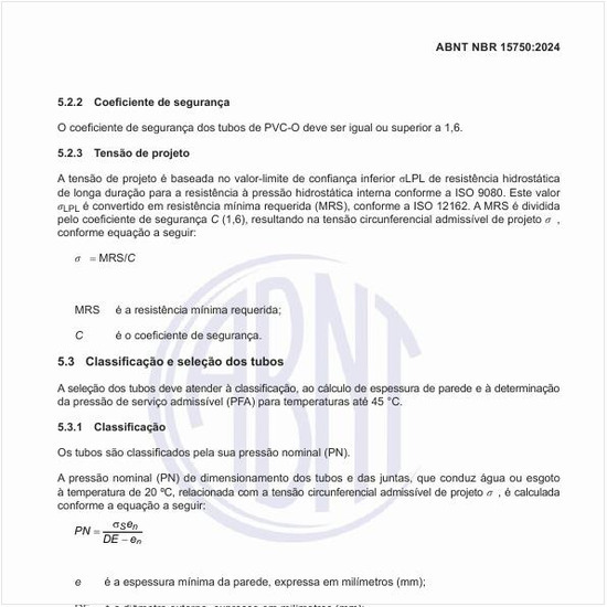 Como os tubos devem ser classificados?