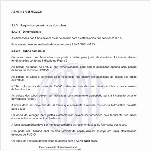 Quais são os requisitos geométricos dos tubos?