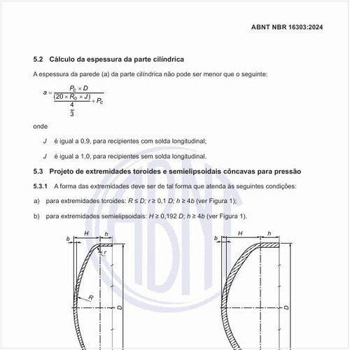 Como fazer o cálculo da espessura da parte cilíndrica?