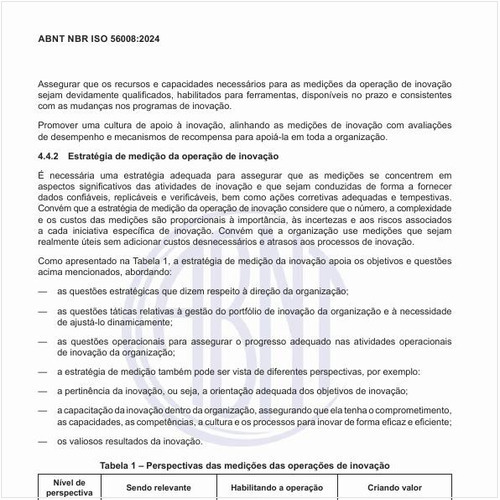 Qual deve ser a estratégia de medição da operação de inovação?