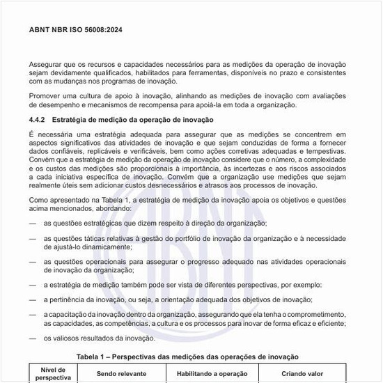 Qual deve ser a estratégia de medição da operação de inovação?