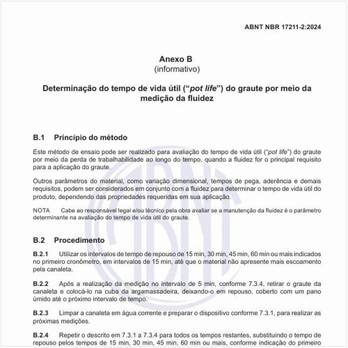 Como realizar a determinação do tempo de vida útil (pot life) do graute por meio da medição da fluidez?