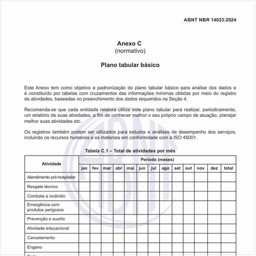 Como fazer a padronização do plano tabular básico?