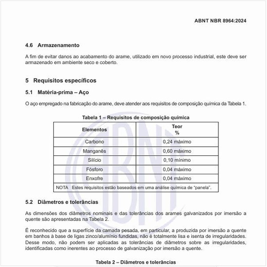 Quais são as dimensões dos diâmetros nominais e das tolerâncias?