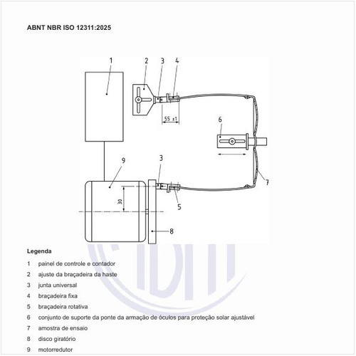 Como deve ser um diagrama de um aparelho de ensaio típico?