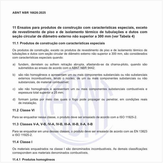 Quais são os produtos de construção com características especiais?