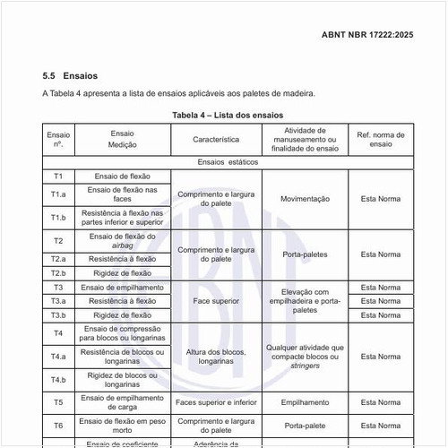 Quais são os ensaios aplicáveis aos paletes de madeira?