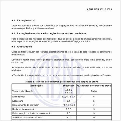 Como realizar a divisão das amostras para a retirada dos corpos de prova?