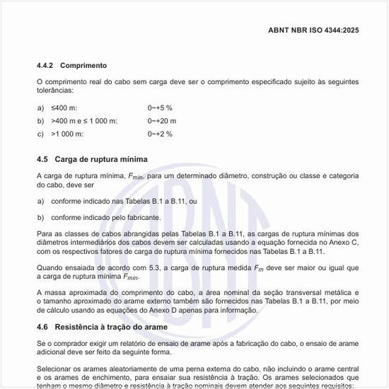 Qual deve ser a carga de ruptura mínima?