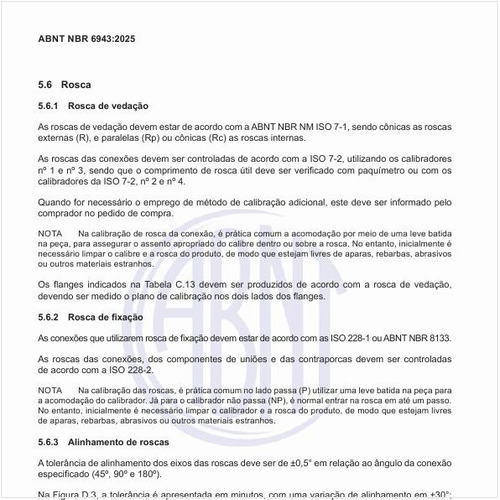 Quais são as características das roscas?