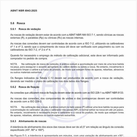 Quais são as características das roscas?