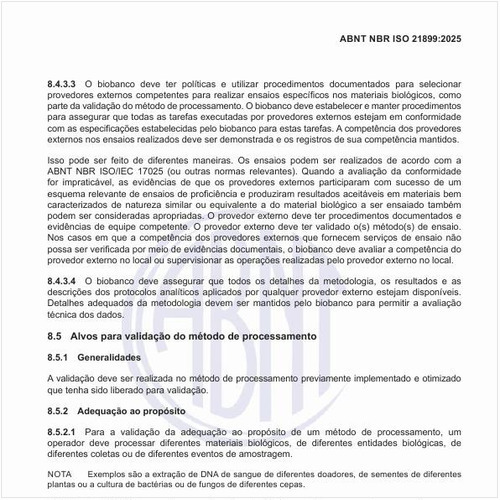 Quais são os alvos para a validação do método de processamento?