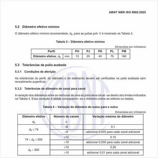 Qual é a variação do diâmetro do sulco para o sulco?