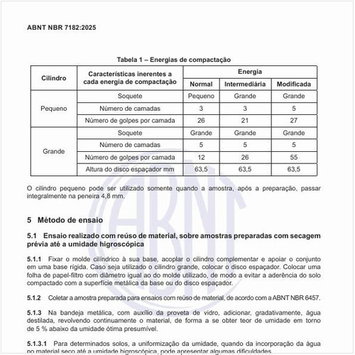 Quais são as energias de compactação?