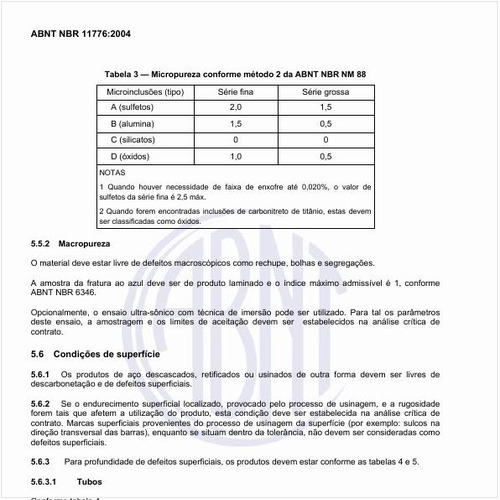 Qual é a micropureza conforme o método 2 da NBR NM 88?