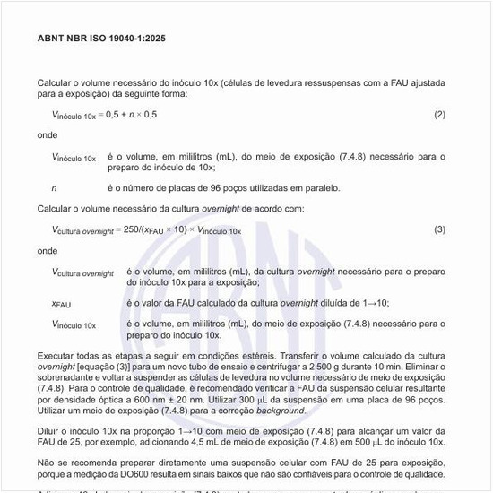 Como calcular o volume necessário do inóculo 10x?